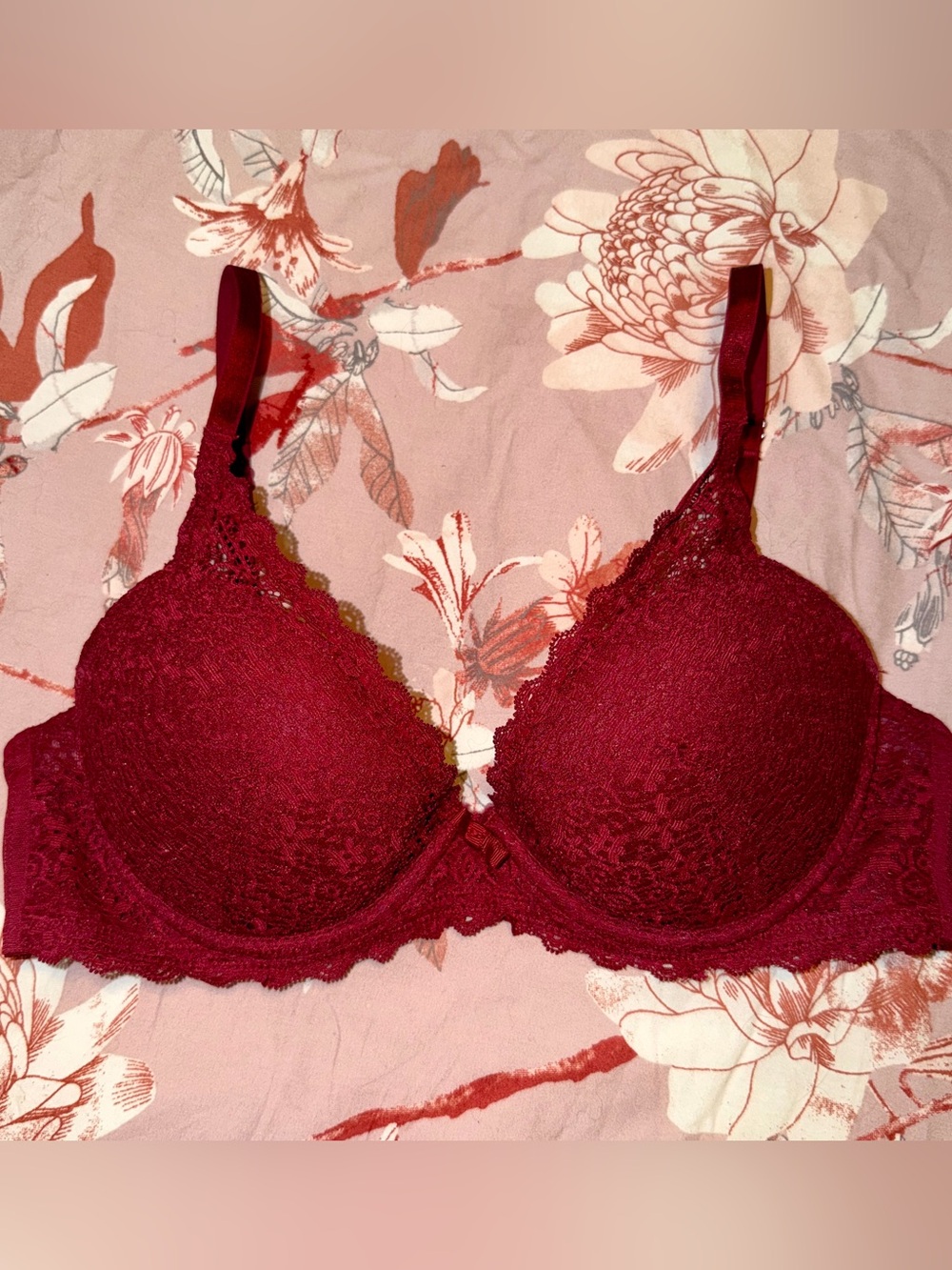 H&M Burgundy Lace Underwire Bra